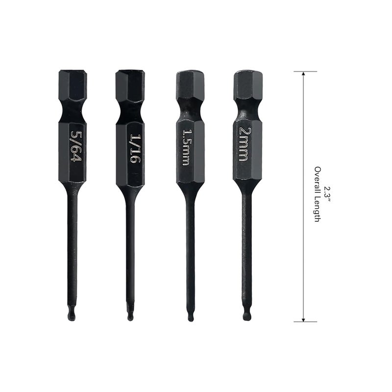 Narwhal مجموعة مفاتيح ألين بت رأس كروي (24 قطعة - مقاسات متري و SAE - مزودة برأس مغناطيسي) - قطع سداسية من فولاذ CR-MO المعالج - بديل مثالي لمفاتيح ألين ذات الرأس الكروي ومفاتيح السداسي. - Image 3